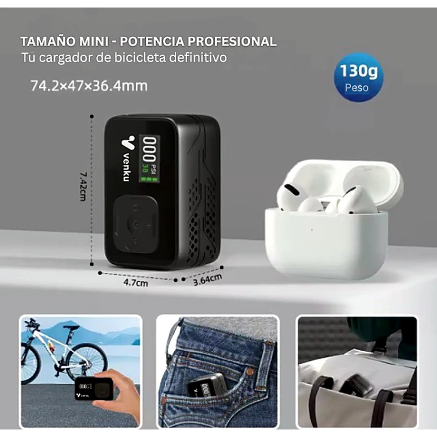 BL06 - Mini Inflador Portátil para BICICLETAS Y PELOTAS